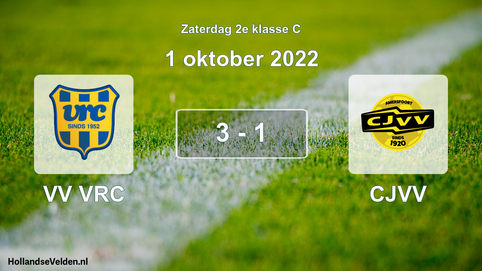 Total number of matches played: VV VRC - CJVV 3 - 1 (1 October 2022)