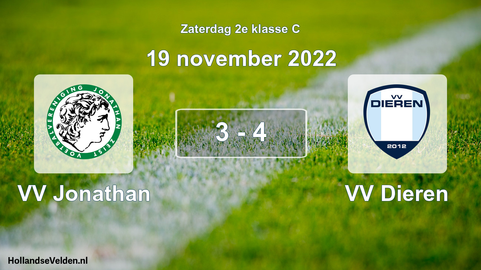 Total number of matches played: VV Jonathan - VV Dieren 3 - 4 (19 November 2022)