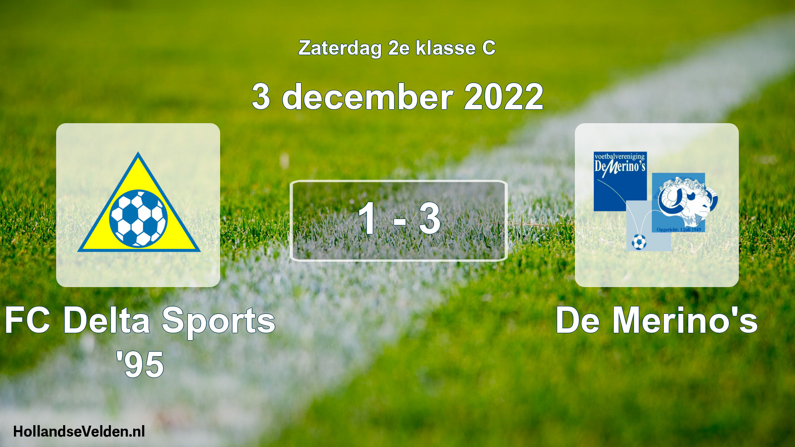 Total number of matches played: FC Delta Sports '95 - De Merino's 1 - 3 (3 December 2022)