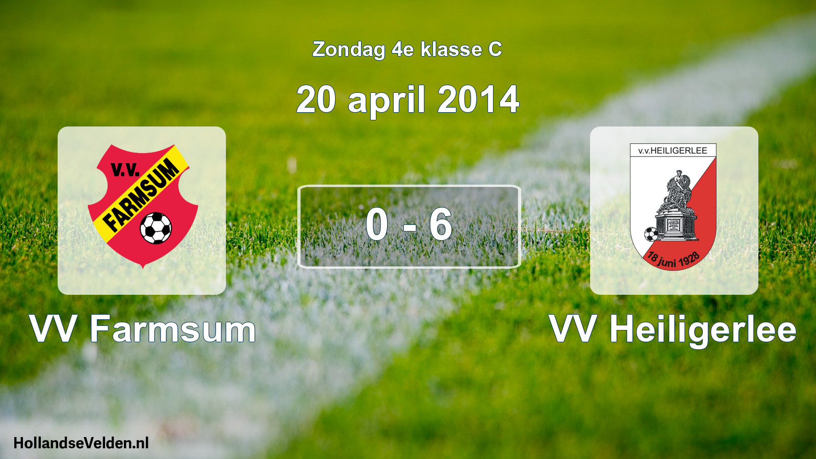 Total number of matches played: VV Farmsum - VV Heiligerlee 0 - 6 (20 April 2014)