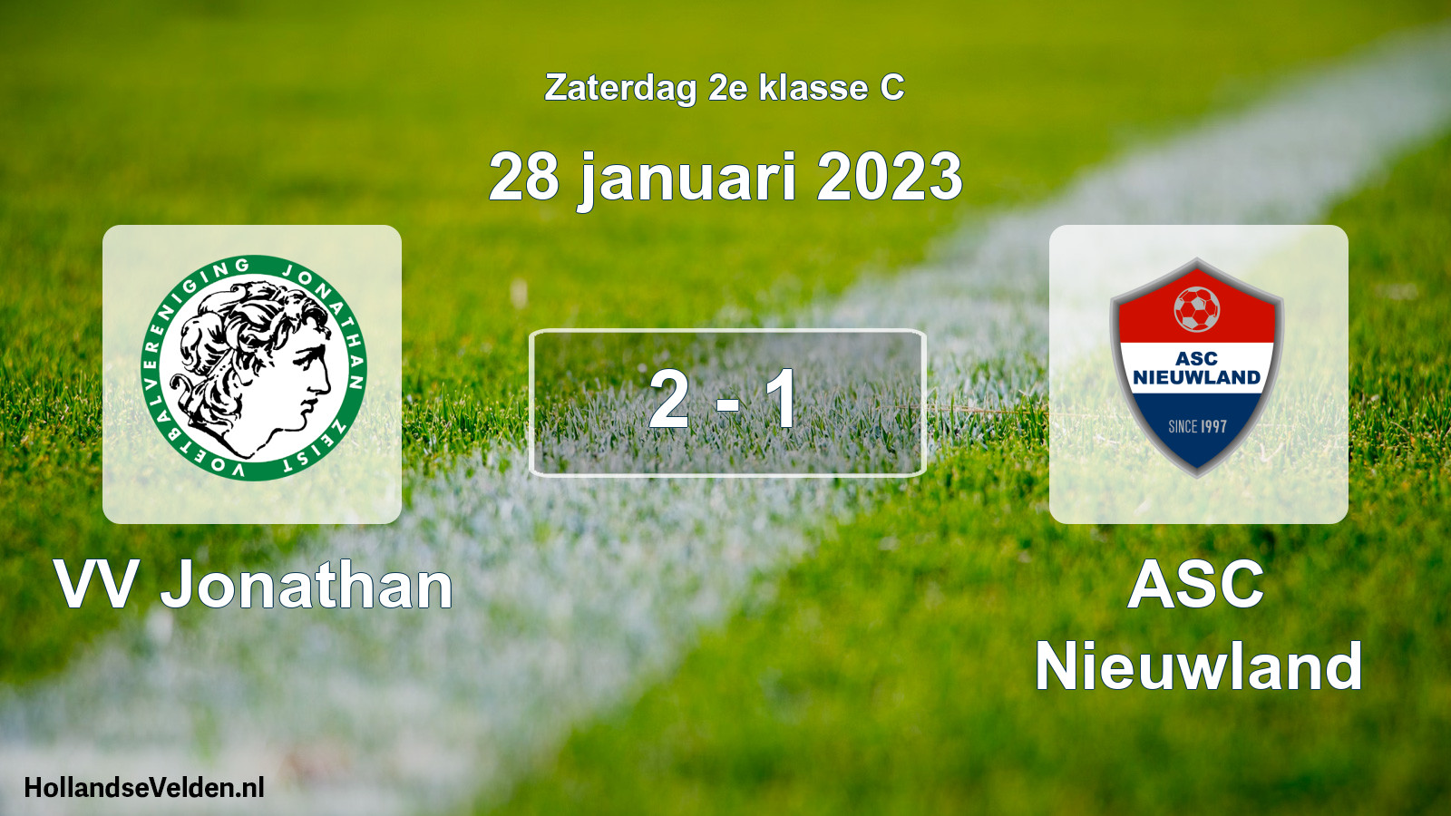 Total number of matches played: VV Jonathan - ASC Nieuwland 2 - 1 (28 January 2023)