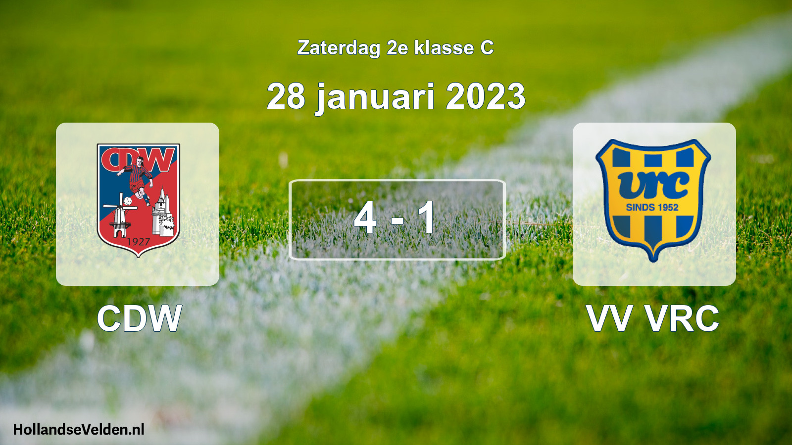 Total number of matches played: CDW - VV VRC 4 - 1 (28 January 2023)