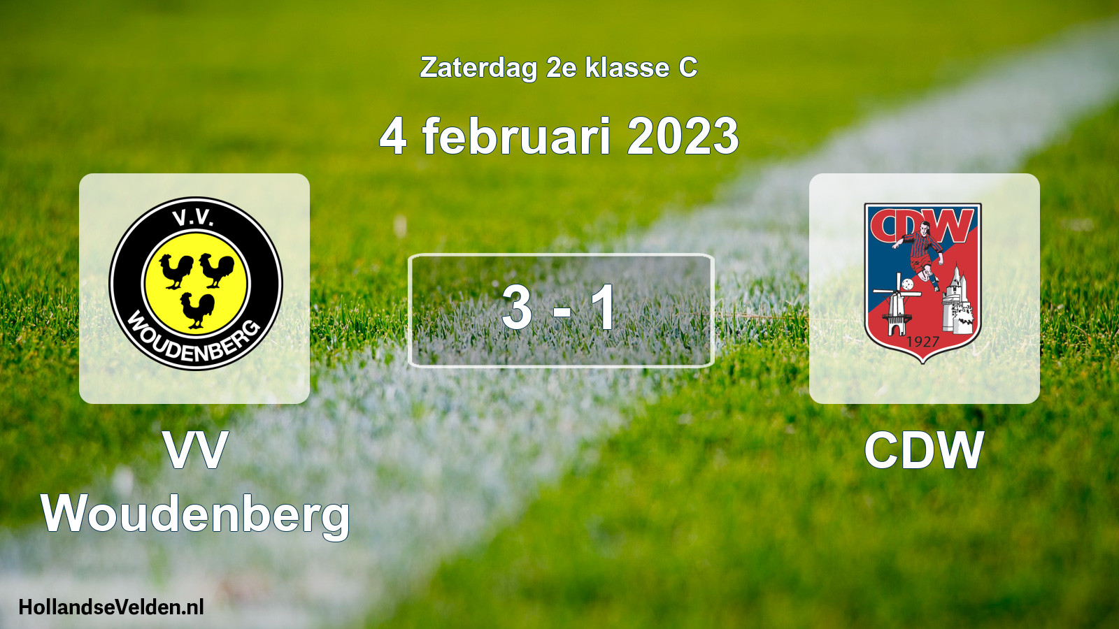 Total number of matches played: VV Woudenberg - CDW 3 - 1 (4 February 2023)
