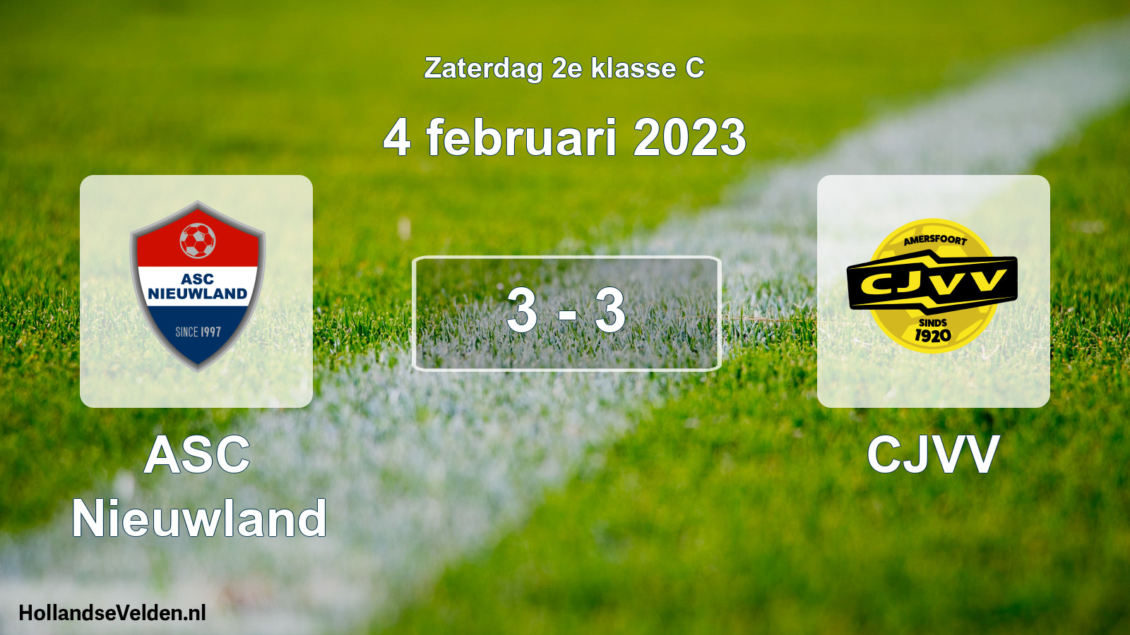 Total number of matches played: ASC Nieuwland - CJVV 3 - 3 (4 February 2023)