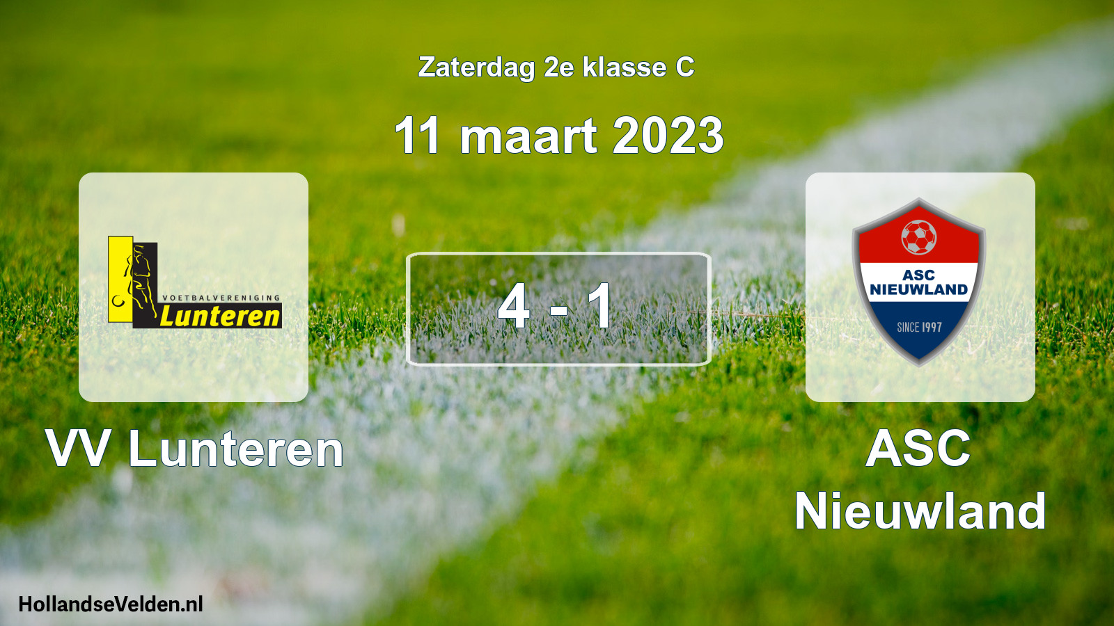 Total number of matches played: VV Lunteren - ASC Nieuwland 4 - 1 (11 March 2023)