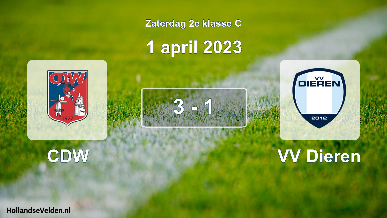Total number of matches played: CDW - VV Dieren 3 - 1 (1 April 2023)