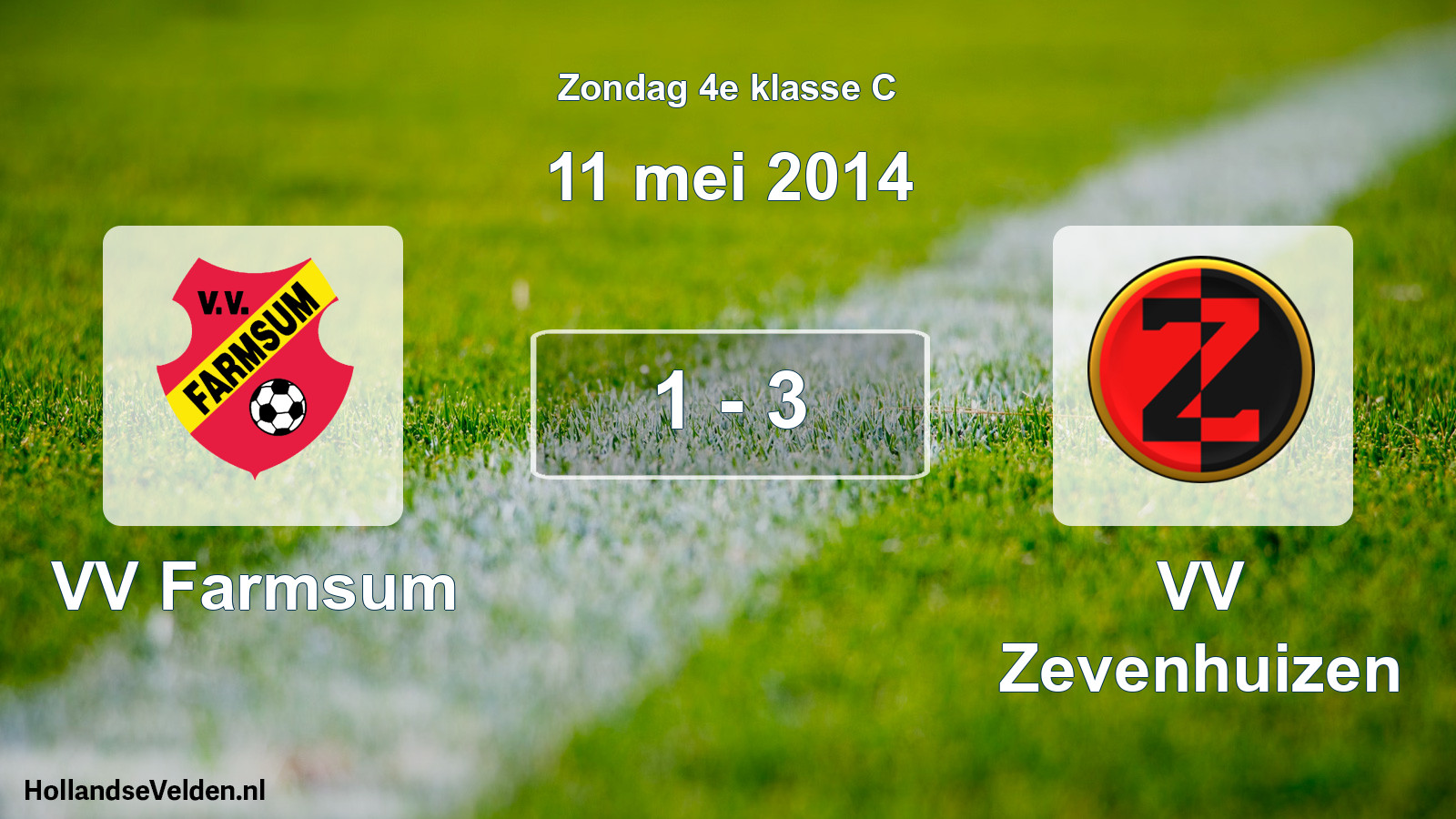 Total number of matches played: VV Farmsum - VV Zevenhuizen 1 - 3 (11 May 2014)