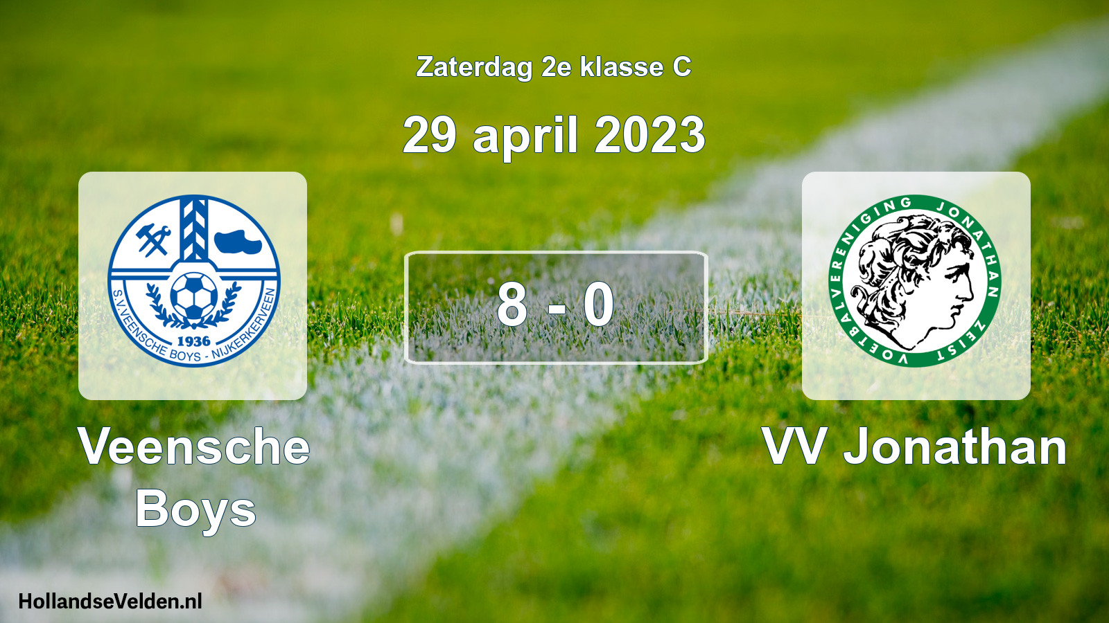 Total number of matches played: Veensche Boys - VV Jonathan 8 - 0 (29 April 2023)