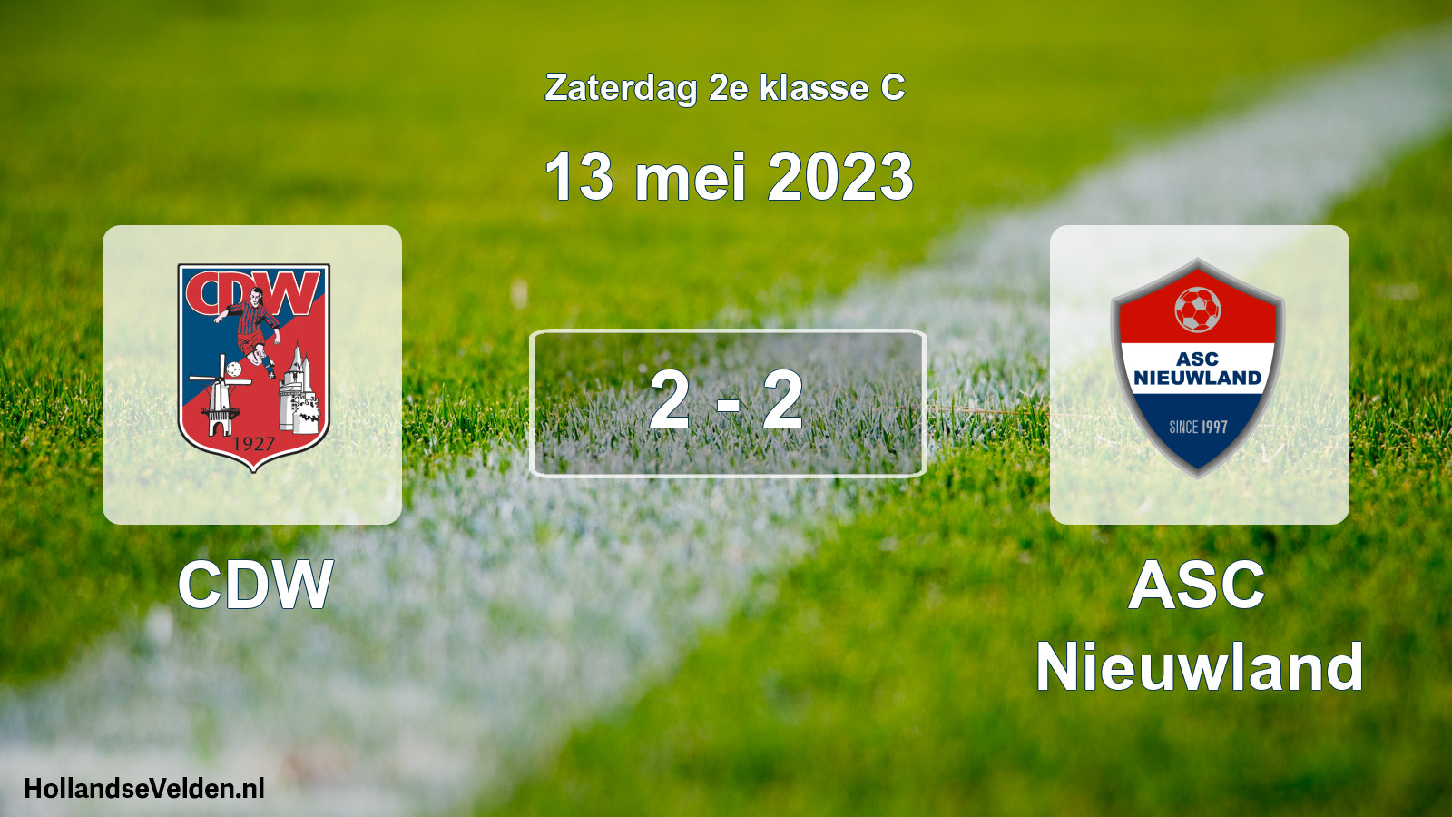 Total number of matches played: CDW - ASC Nieuwland 2 - 2 (13 May 2023)