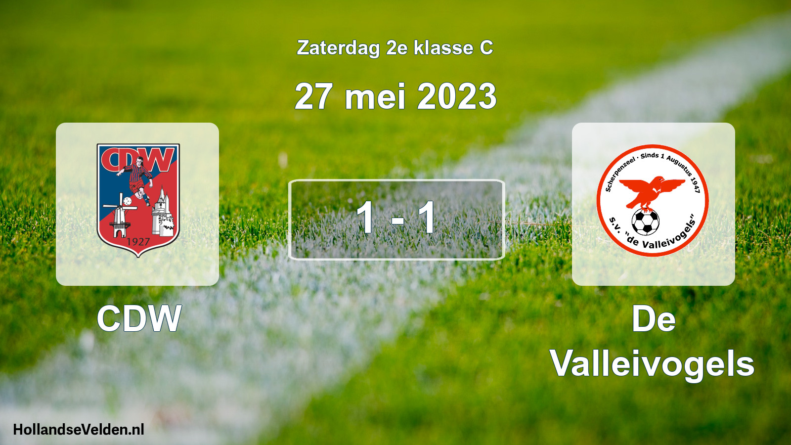 Total number of matches played: CDW - De Valleivogels 1 - 1 (27 May 2023)