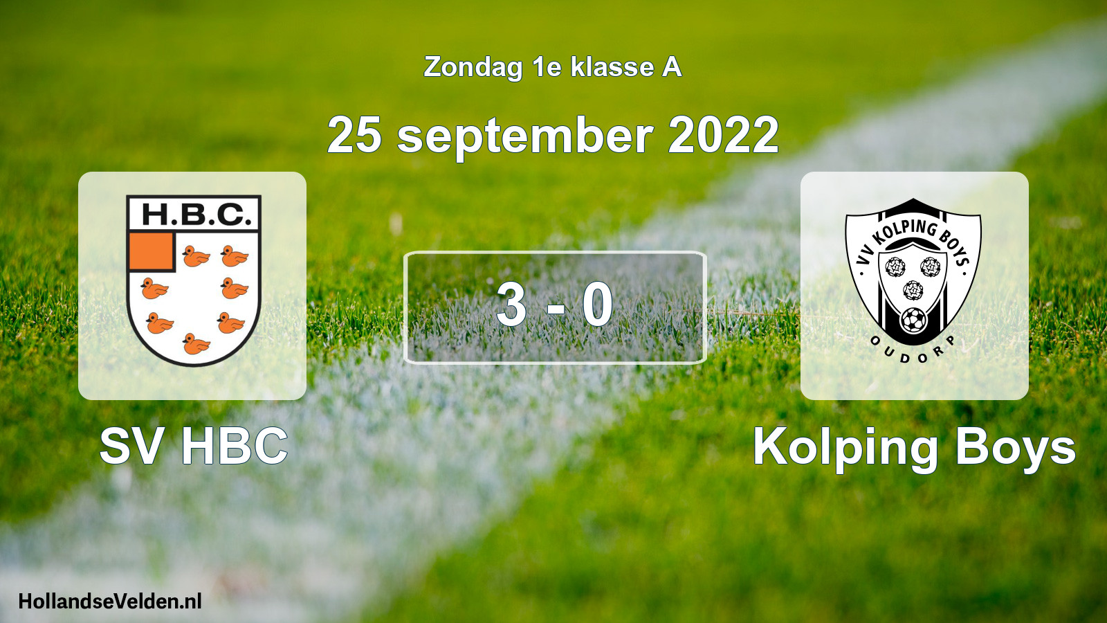 Total number of matches played: SV HBC - Kolping Boys 3 - 0 (25 September 2022)