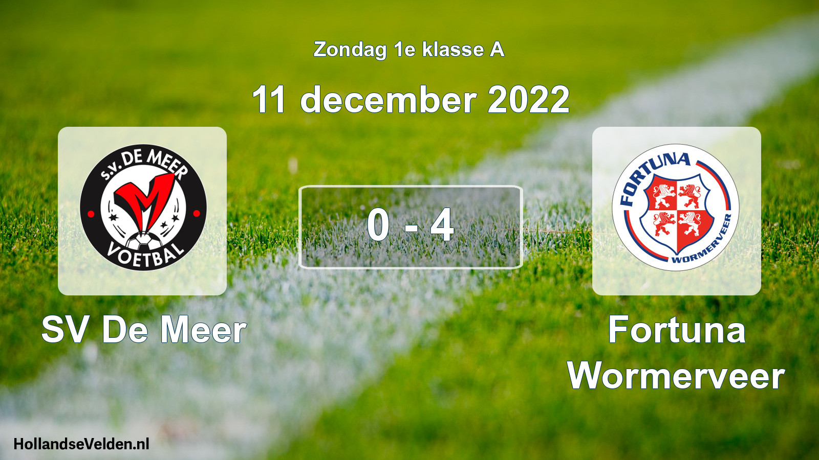 Total number of matches played: SV De Meer - Fortuna Wormerveer 0 - 4 (11 December 2022)