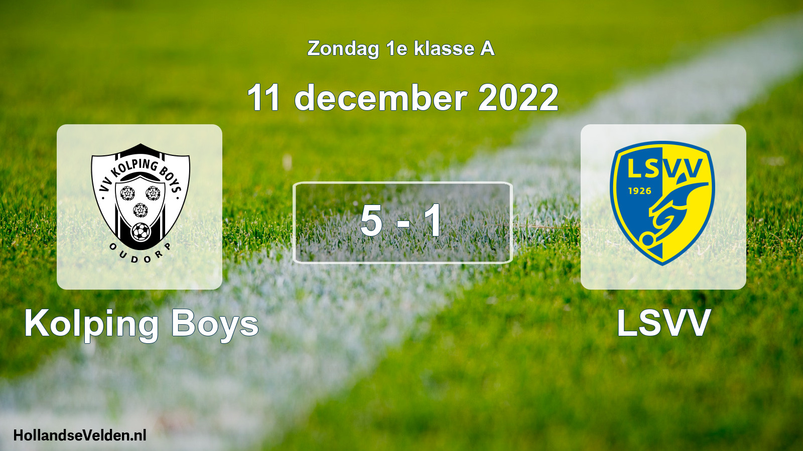 Total number of matches played: Kolping Boys - LSVV 5 - 1 (11 December 2022)