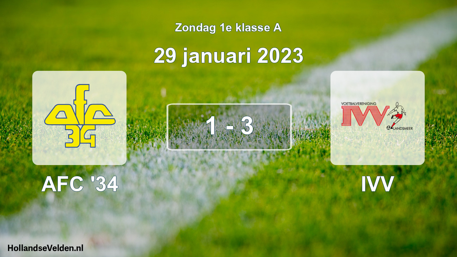 Total number of matches played: AFC '34 - IVV 1 - 3 (29 January 2023)