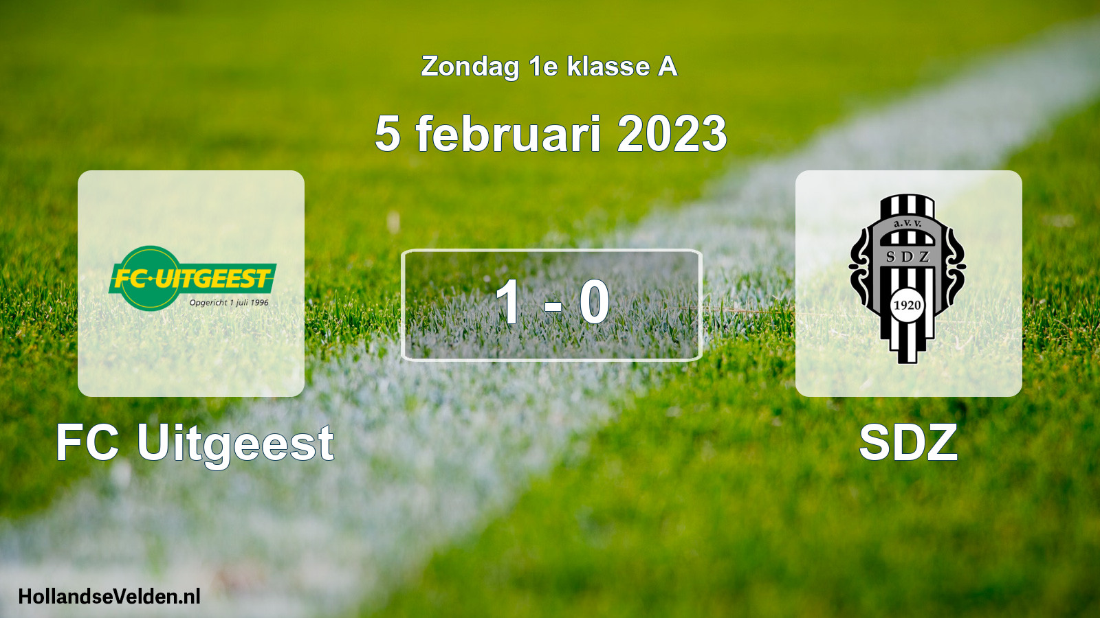 Total number of matches played: FC Uitgeest - SDZ 1 - 0 (5 February 2023)