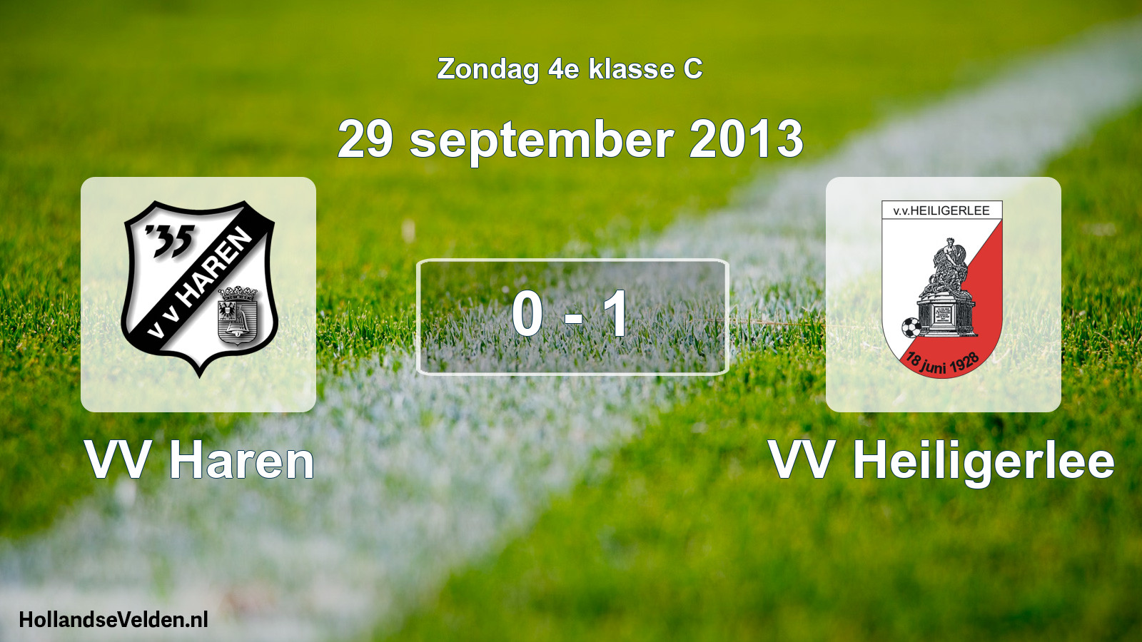 Total number of matches played: VV Haren - VV Heiligerlee 0 - 1 (29 September 2013)