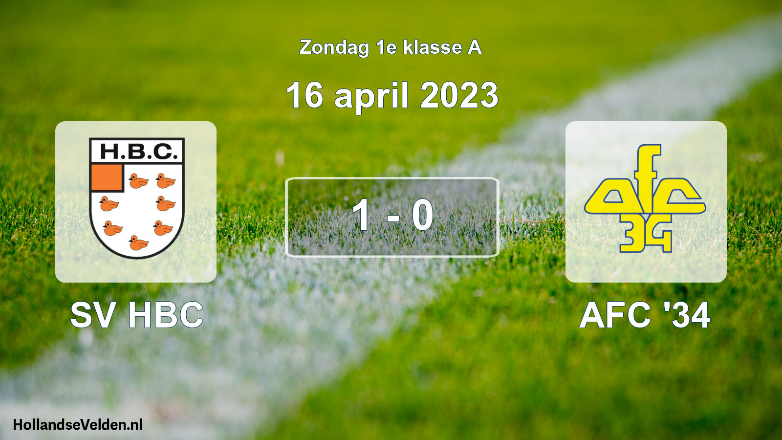 Total number of matches played: SV HBC - AFC '34 1 - 0 (16 April 2023)