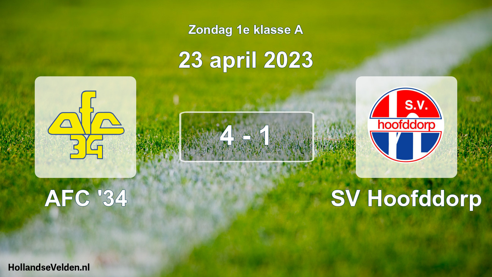 Total number of matches played: AFC '34 - SV Hoofddorp 4 - 1 (23 April 2023)