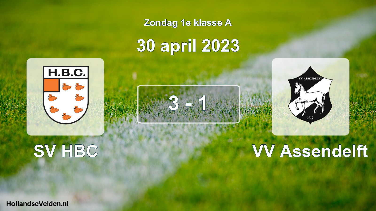 Total number of matches played: SV HBC - VV Assendelft 3 - 1 (30 April 2023)