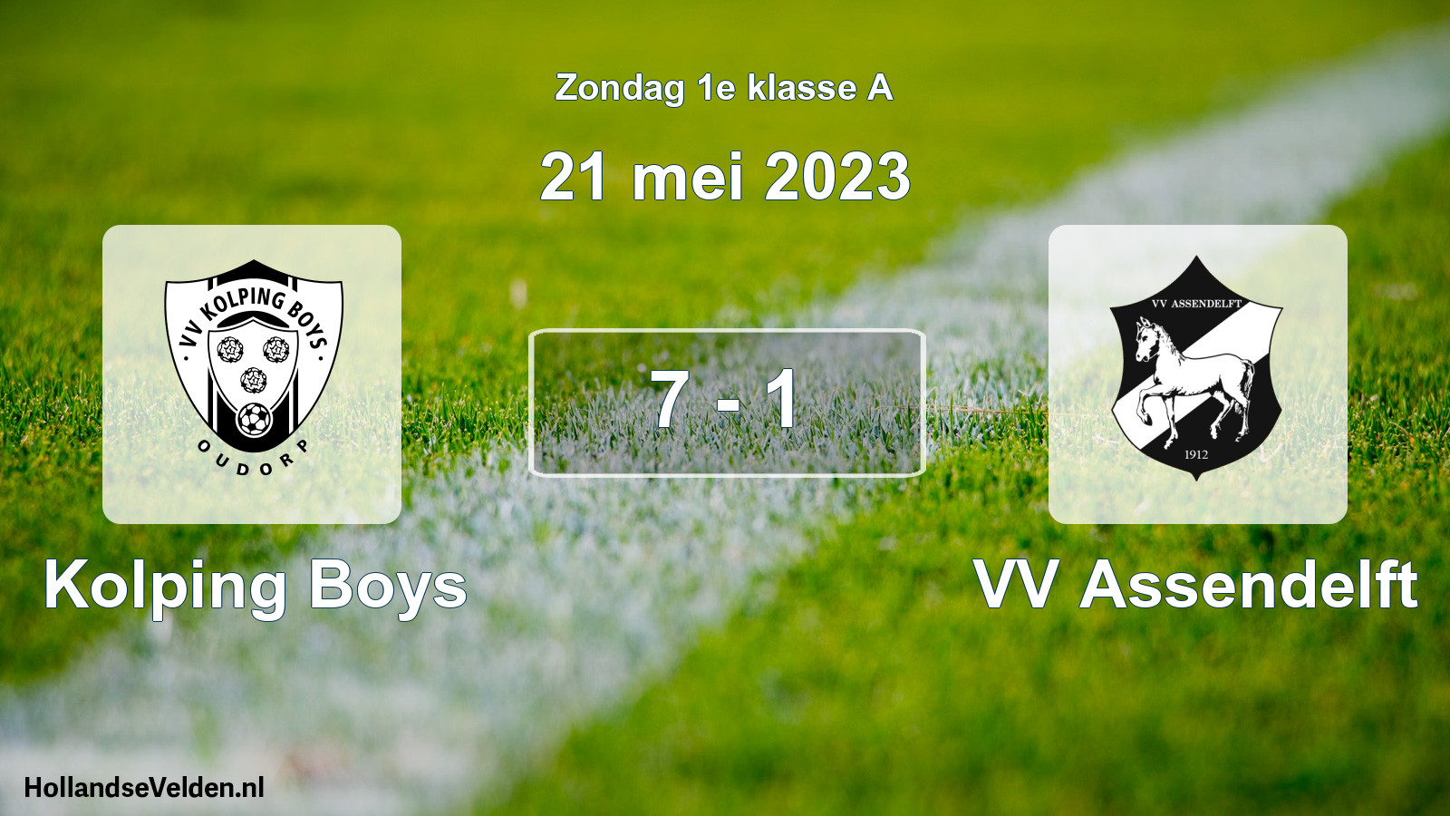 Total number of matches played: Kolping Boys - VV Assendelft 7 - 1 (21 May 2023)