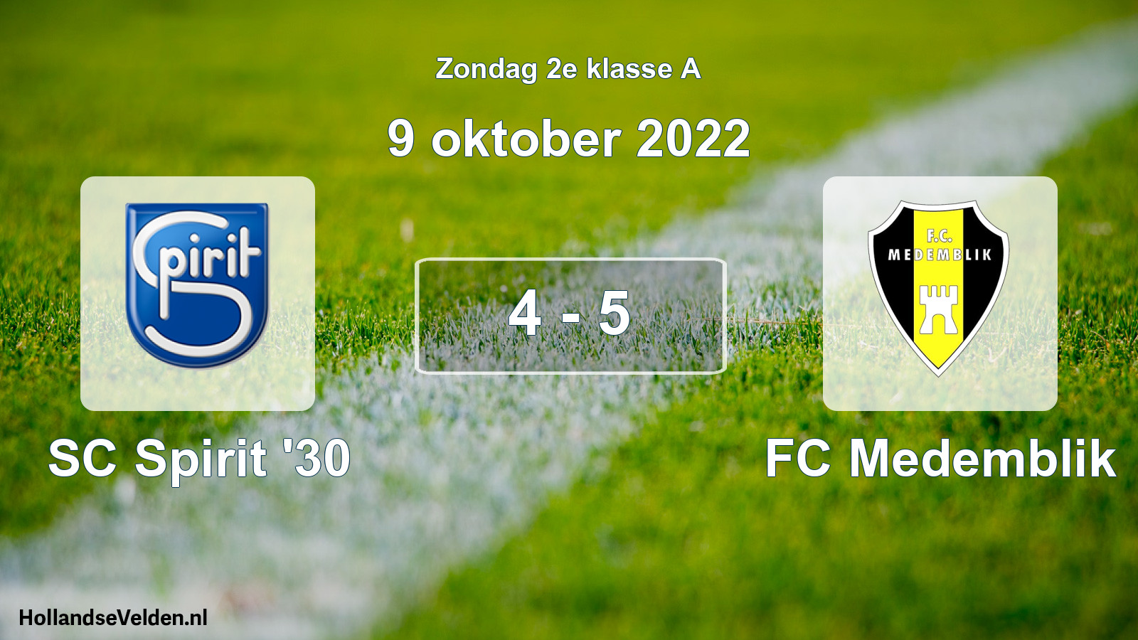 Total number of matches played: SC Spirit '30 - FC Medemblik 4 - 5 (9 October 2022)
