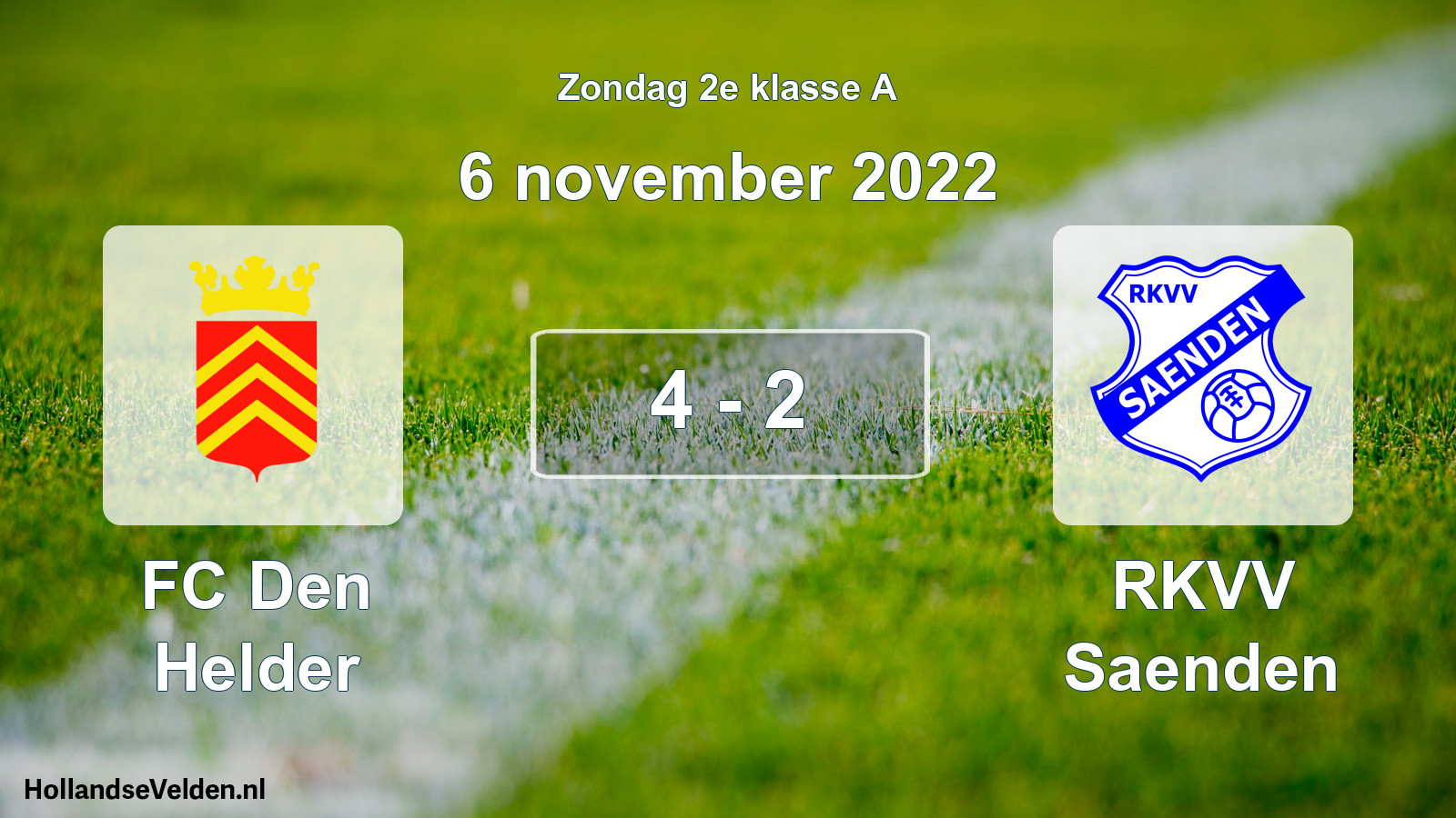 Total number of matches played: FC Den Helder - RKVV Saenden 4 - 2 (6 November 2022)