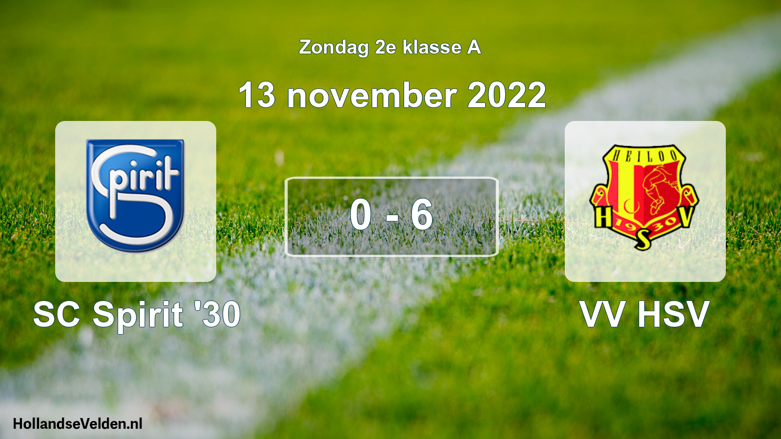 Total number of matches played: SC Spirit '30 - VV HSV 0 - 6 (13 November 2022)