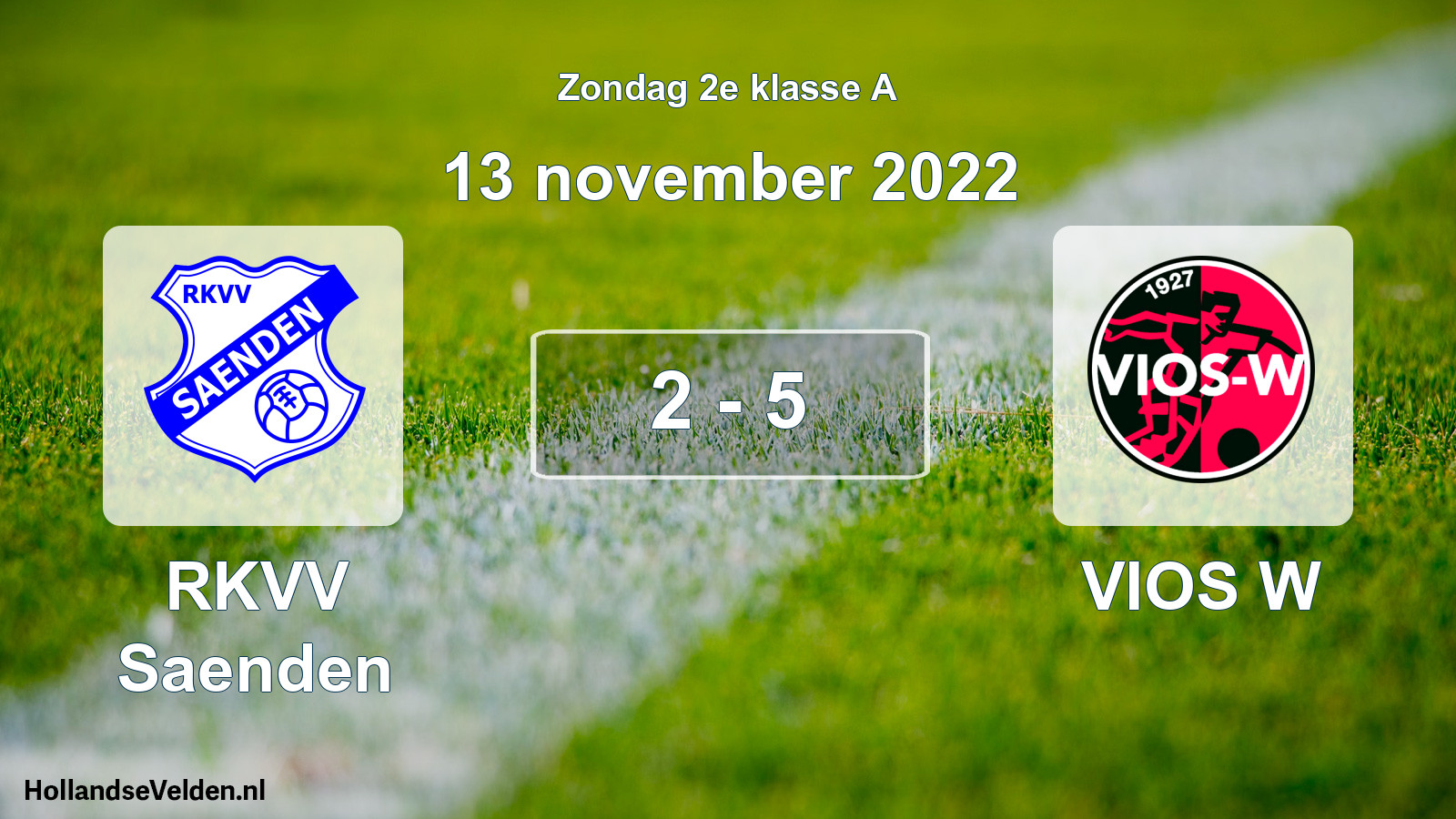 Total number of matches played: RKVV Saenden - VIOS W 2 - 5 (13 November 2022)