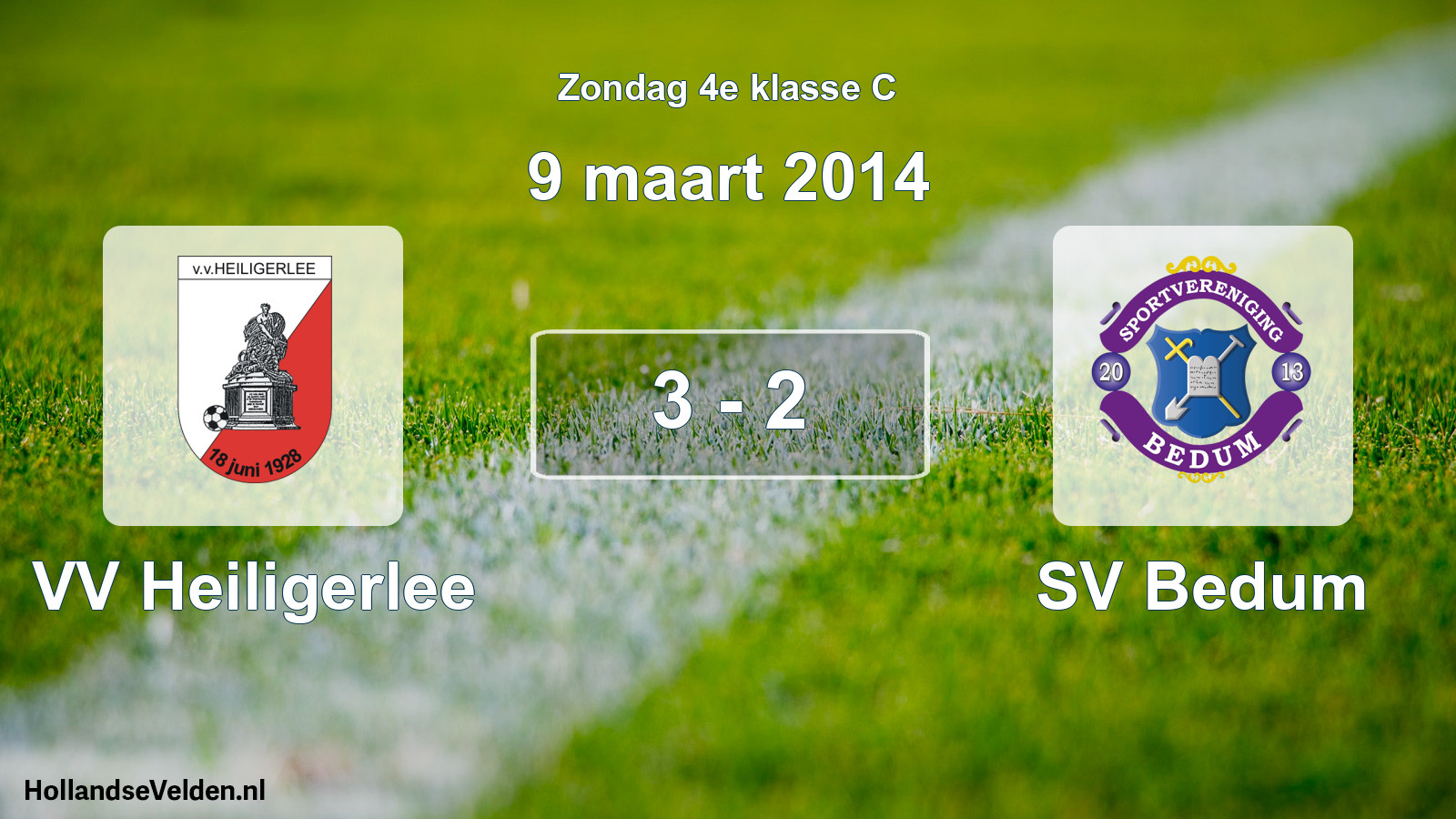 Total number of matches played: VV Heiligerlee - SV Bedum 3 - 2 (9 March 2014)