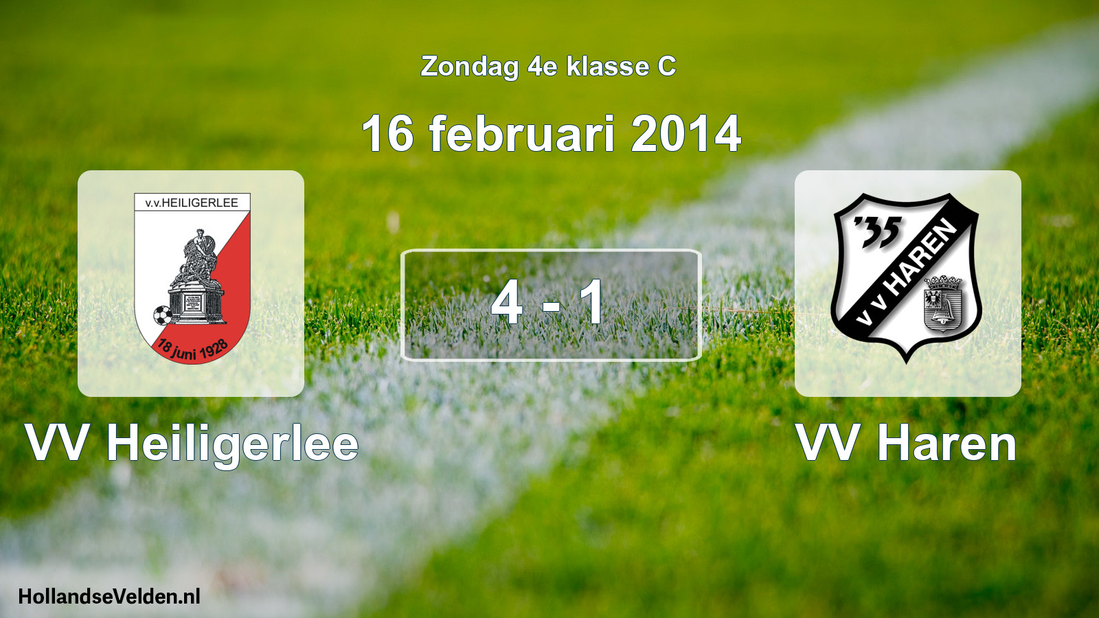 Total number of matches played: VV Heiligerlee - VV Haren 4 - 1 (16 February 2014)
