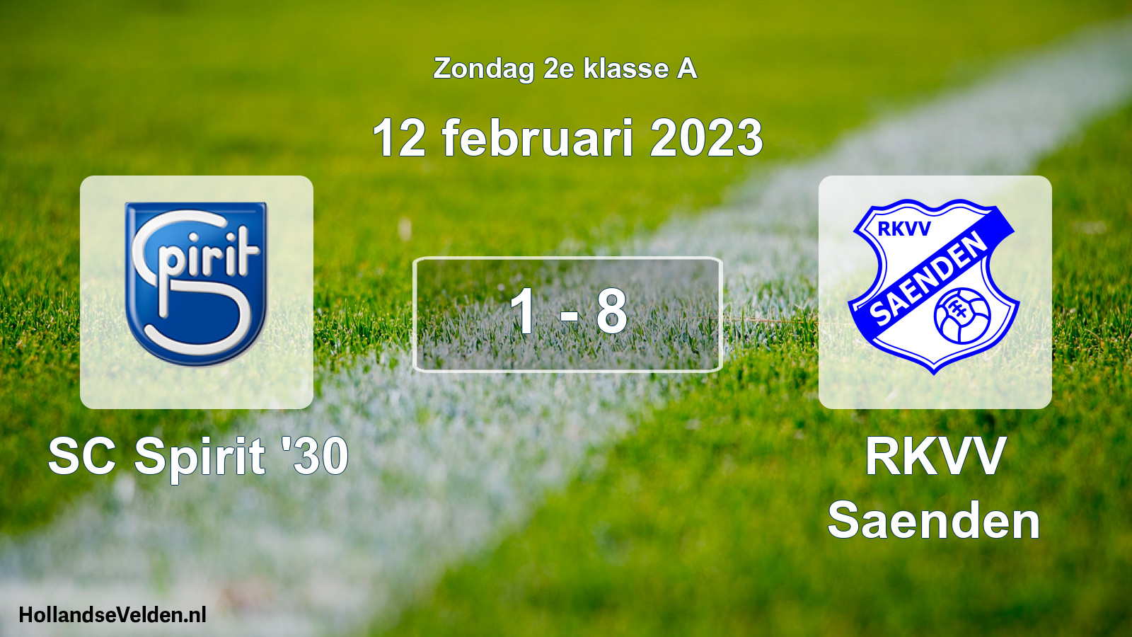 Total number of matches played: SC Spirit '30 - RKVV Saenden 1 - 8 (12 February 2023)