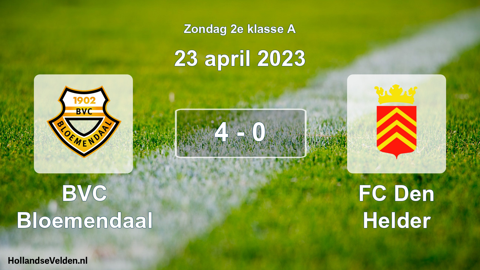 Total number of matches played: BVC Bloemendaal - FC Den Helder 4 - 0 (23 April 2023)