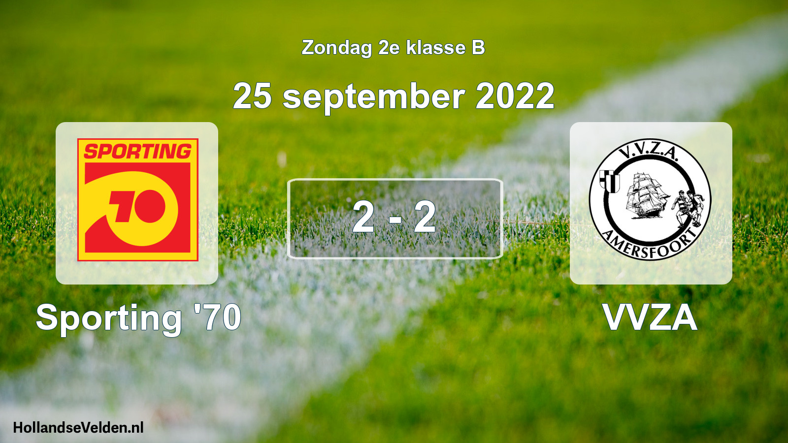 Total number of matches played: Sporting '70 - VVZA 2 - 2 (25 September 2022)