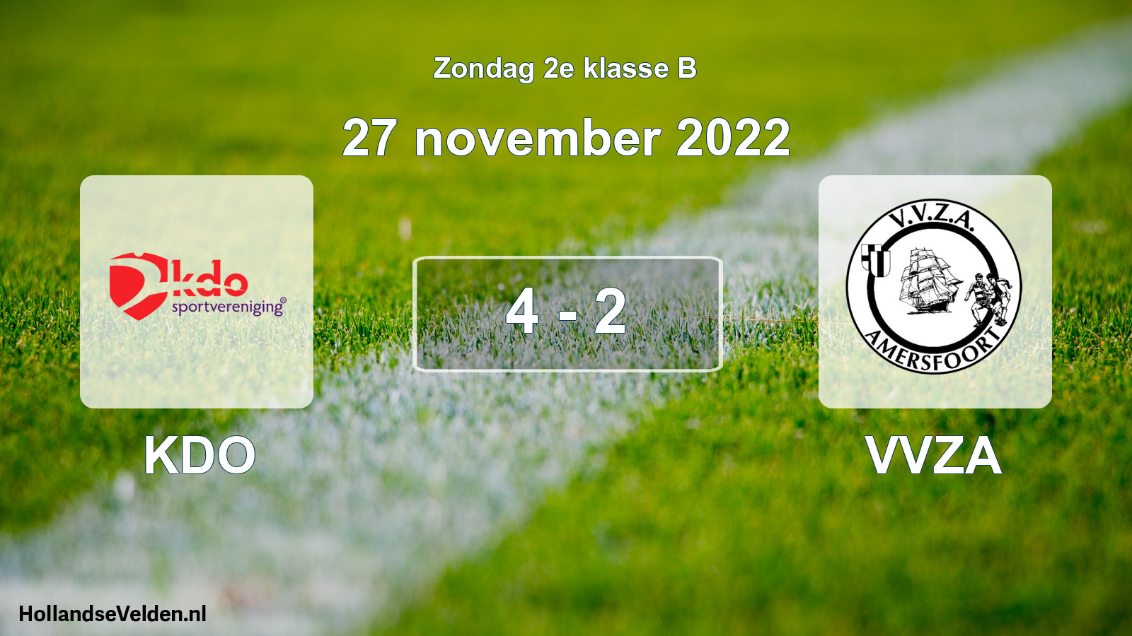 Total number of matches played: KDO - VVZA 4 - 2 (27 November 2022)