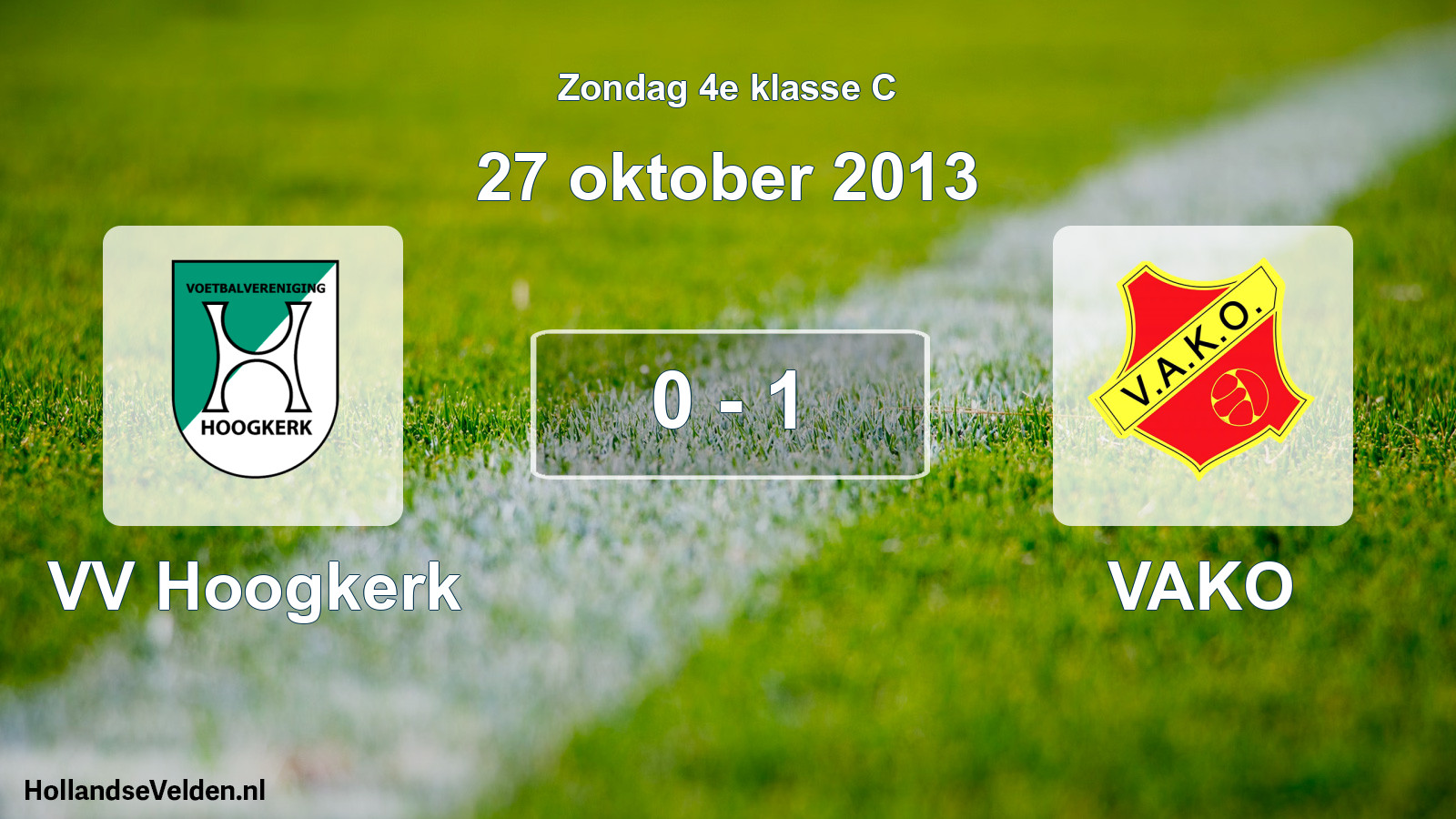 Total number of matches played: VV Hoogkerk - VAKO 0 - 1 (27 October 2013)