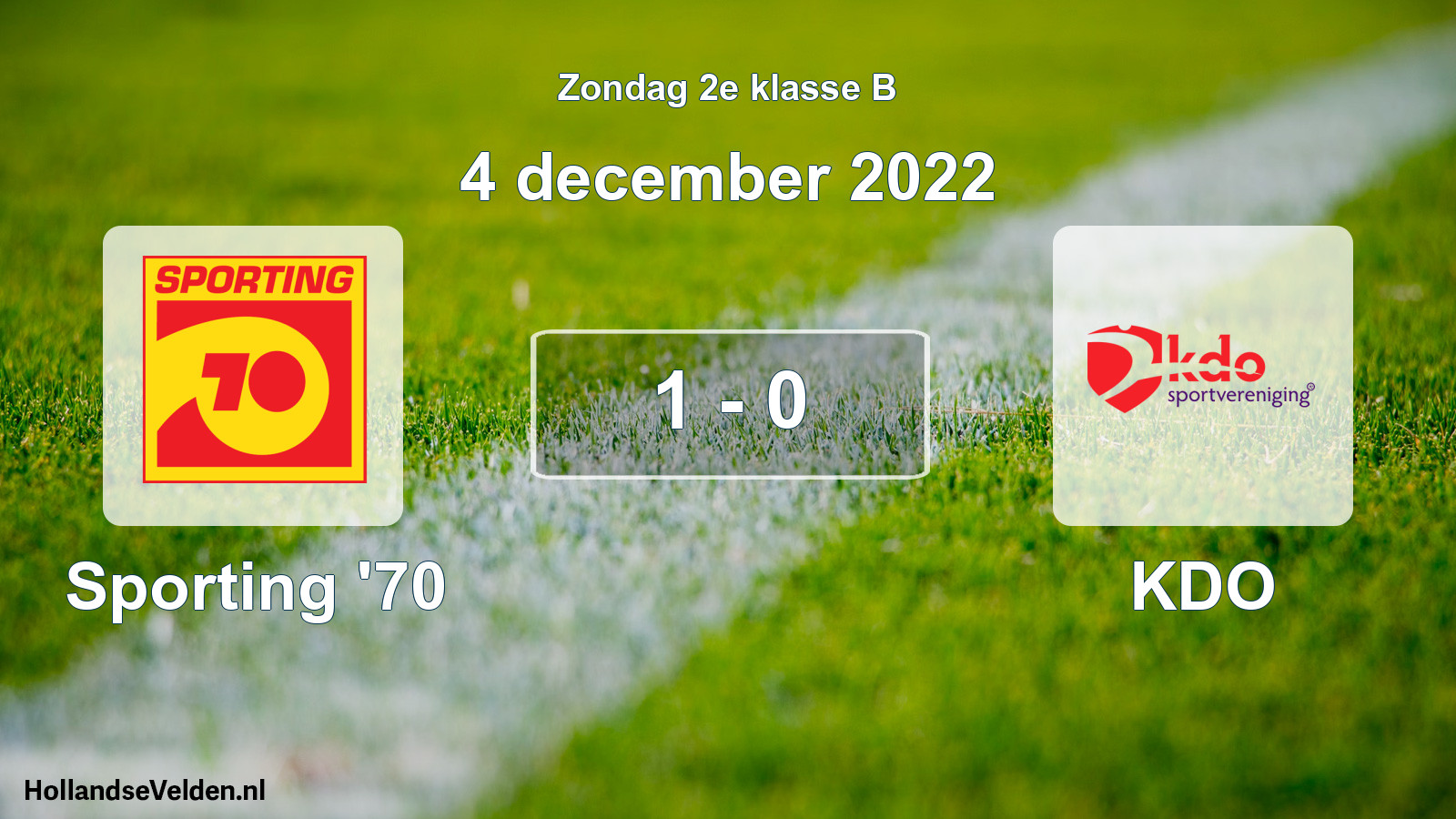 Total number of matches played: Sporting '70 - KDO 1 - 0 (4 December 2022)