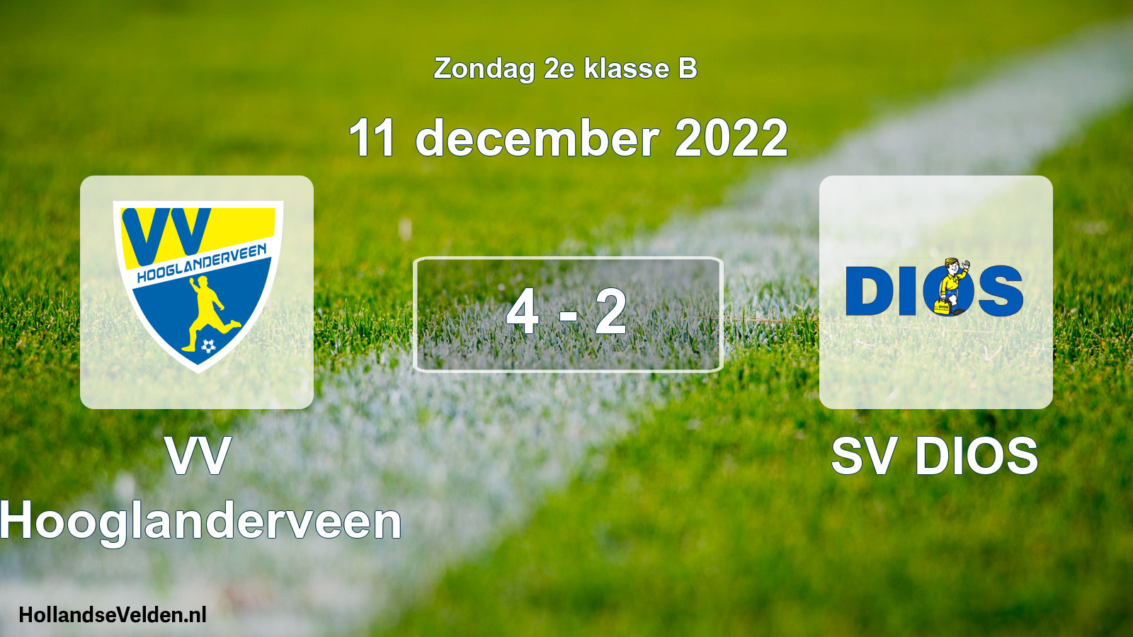 Total number of matches played: VV Hooglanderveen - SV DIOS 4 - 2 (11 December 2022)