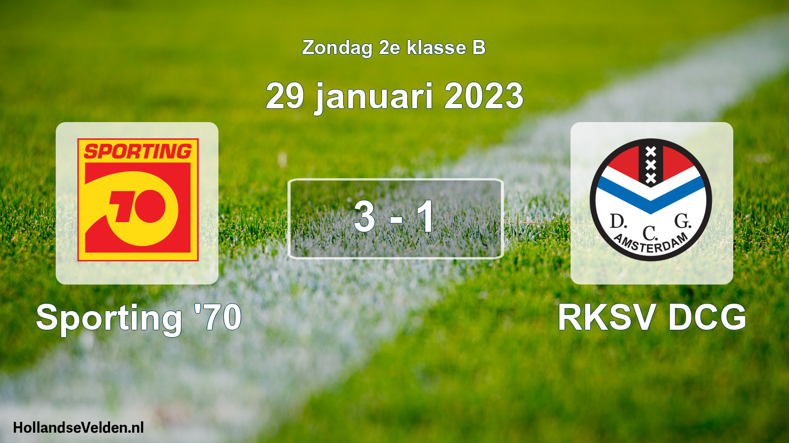 Total number of matches played: Sporting '70 - RKSV DCG 3 - 1 (29 January 2023)