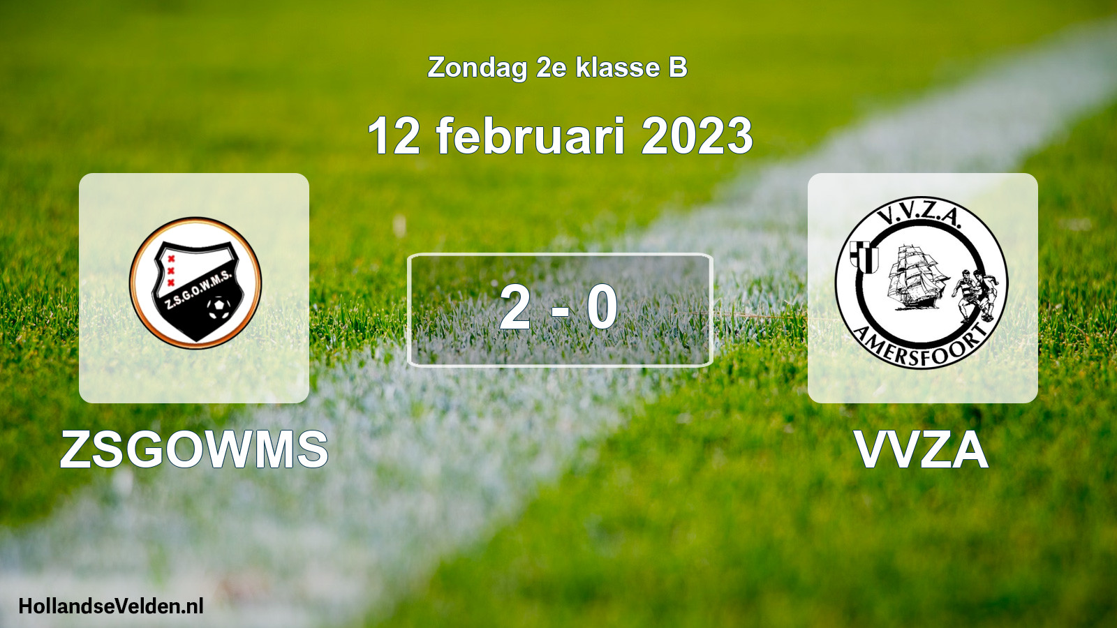 Total number of matches played: ZSGOWMS - VVZA 2 - 0 (12 February 2023)