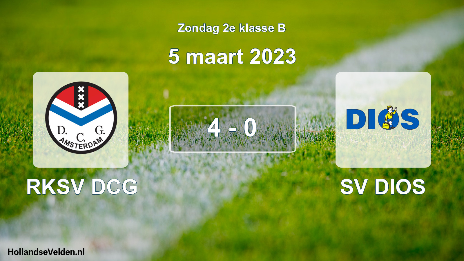 Total number of matches played: RKSV DCG - SV DIOS 4 - 0 (5 March 2023)