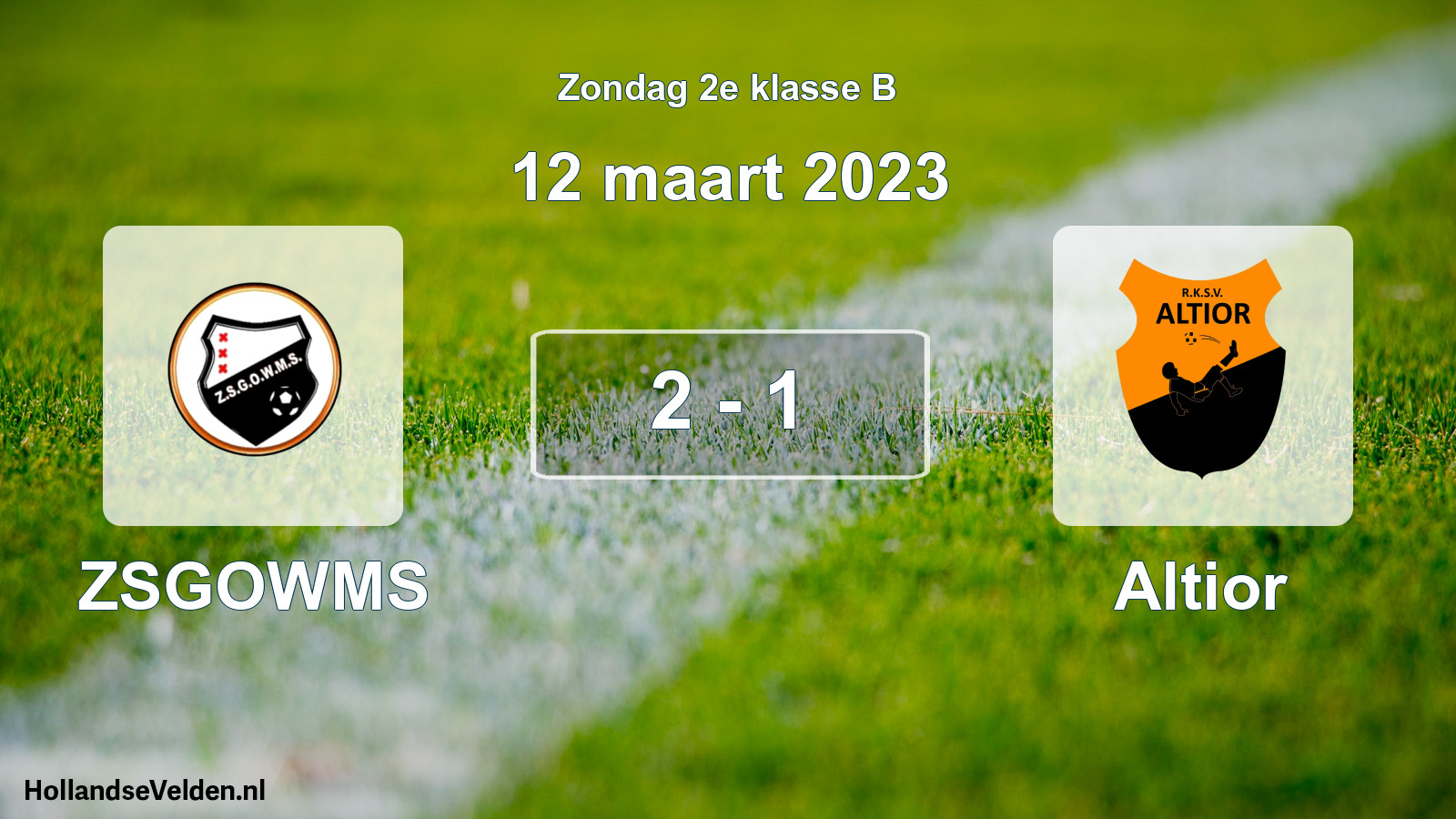 Total number of matches played: ZSGOWMS - Altior 2 - 1 (12 March 2023)
