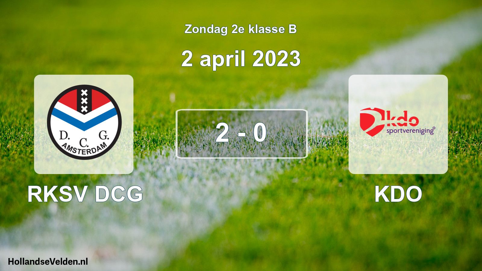 Total number of matches played: RKSV DCG - KDO 2 - 0 (2 April 2023)