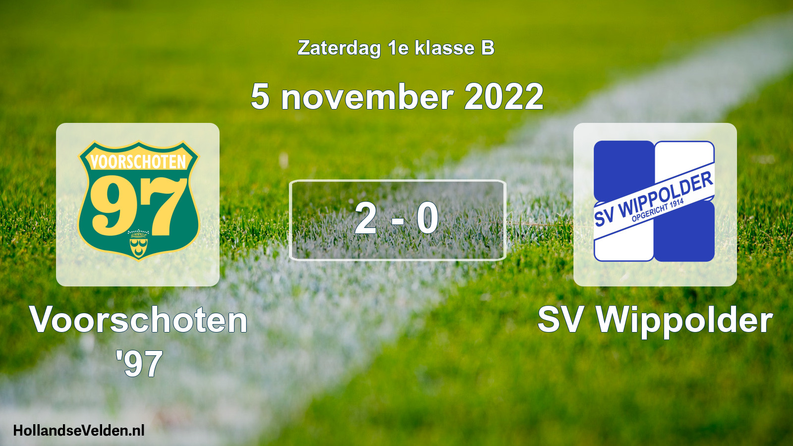 Total number of matches played: Voorschoten '97 - SV Wippolder 2 - 0 (5 November 2022)