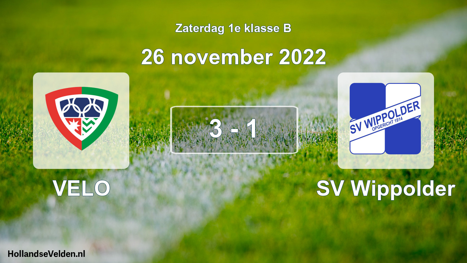 Total number of matches played: VELO - SV Wippolder 3 - 1 (26 November 2022)
