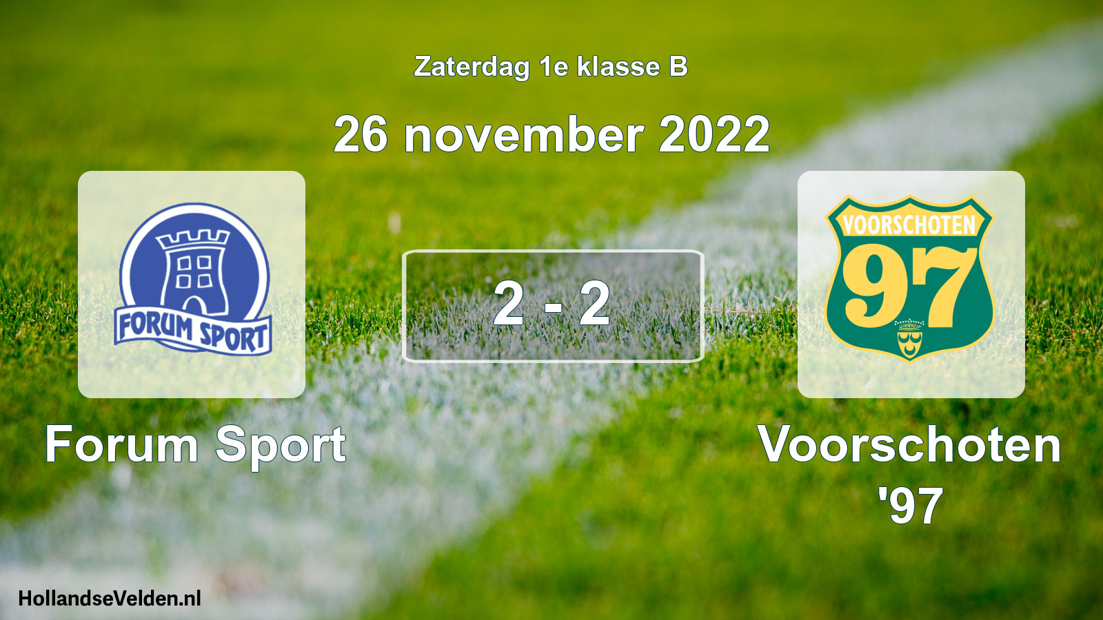 Total number of matches played: Forum Sport - Voorschoten '97 2 - 2 (26 November 2022)