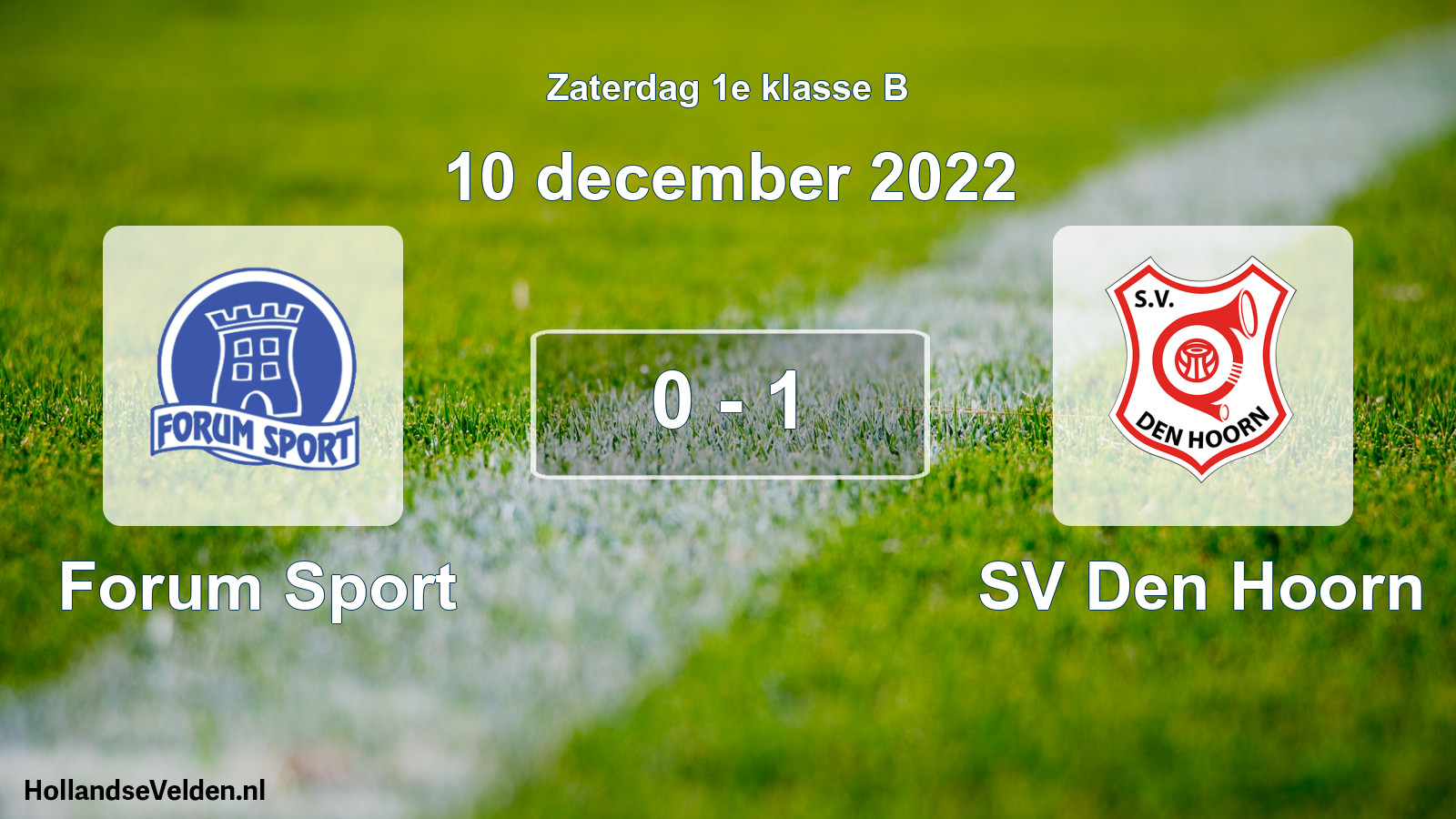 Total number of matches played: Forum Sport - SV Den Hoorn 0 - 1 (10 December 2022)
