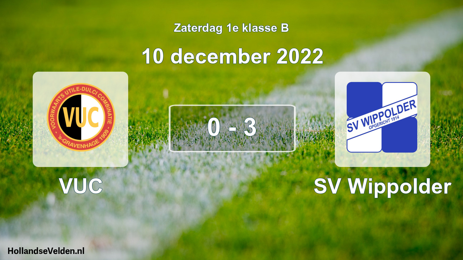 Total number of matches played: VUC - SV Wippolder 0 - 3 (10 December 2022)
