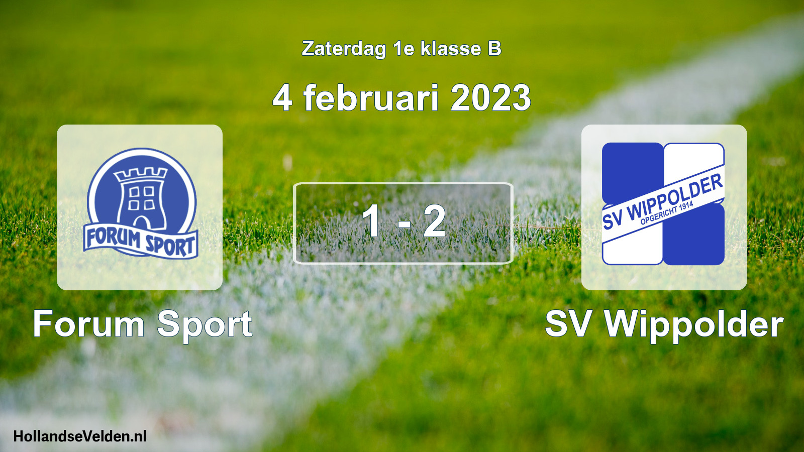 Total number of matches played: Forum Sport - SV Wippolder 1 - 2 (4 February 2023)