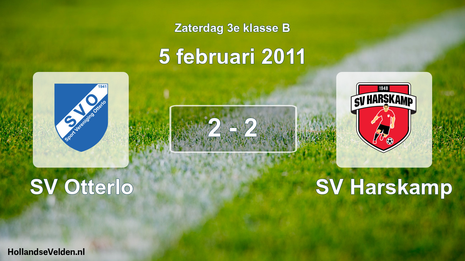 Total number of matches played: SV Otterlo - SV Harskamp 2 - 2 (5 February 2011)