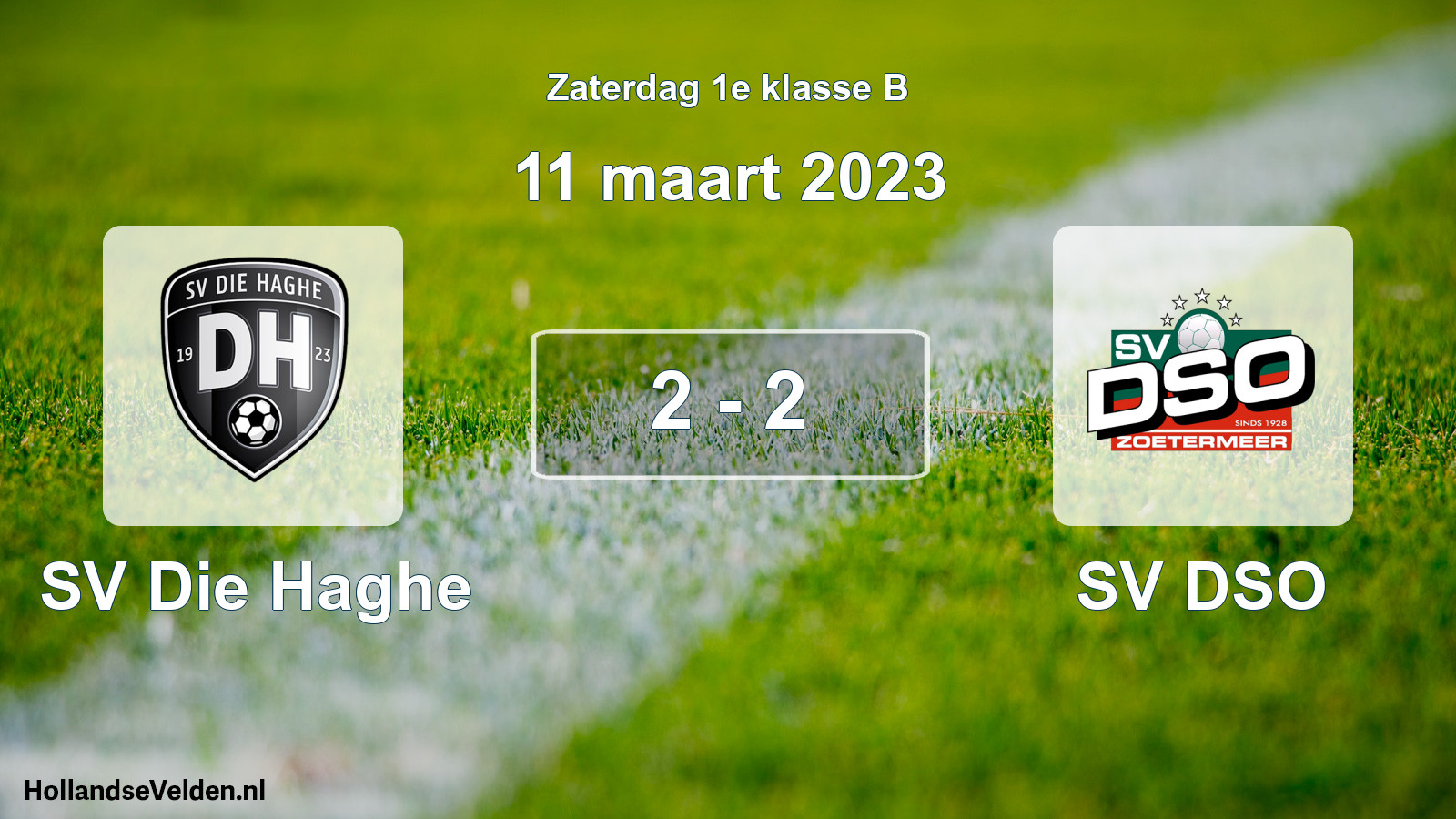 Total number of matches played: SV Die Haghe - SV DSO 2 - 2 (11 March 2023)